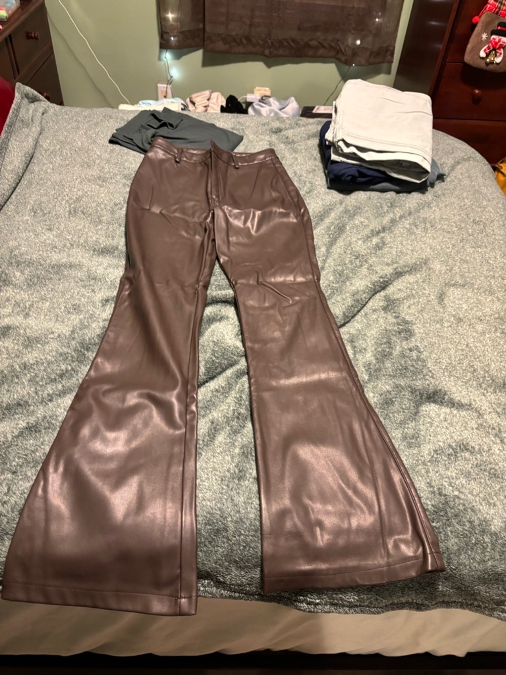 motel rocks brown leather pants